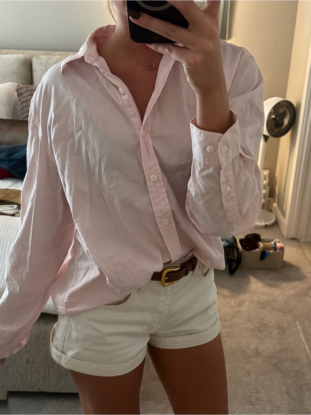 Classic Lightweight Button-Down Shirt - Pink